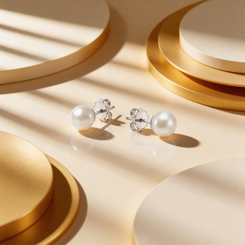 Classic Freshwater Pearl Silver Studs