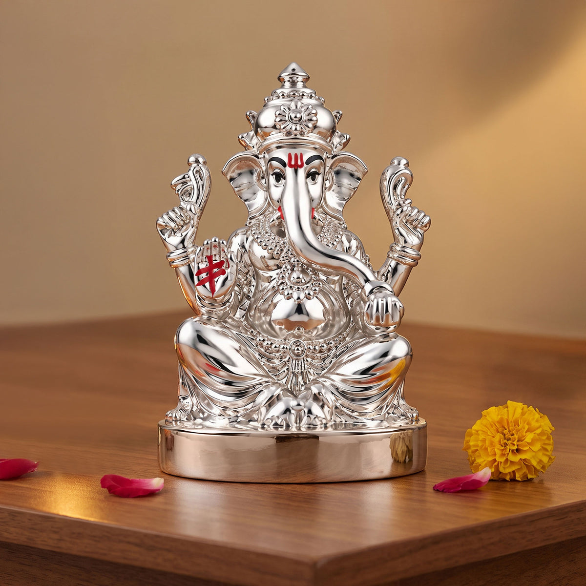 999 Silver Plated Vighnaharta Idol