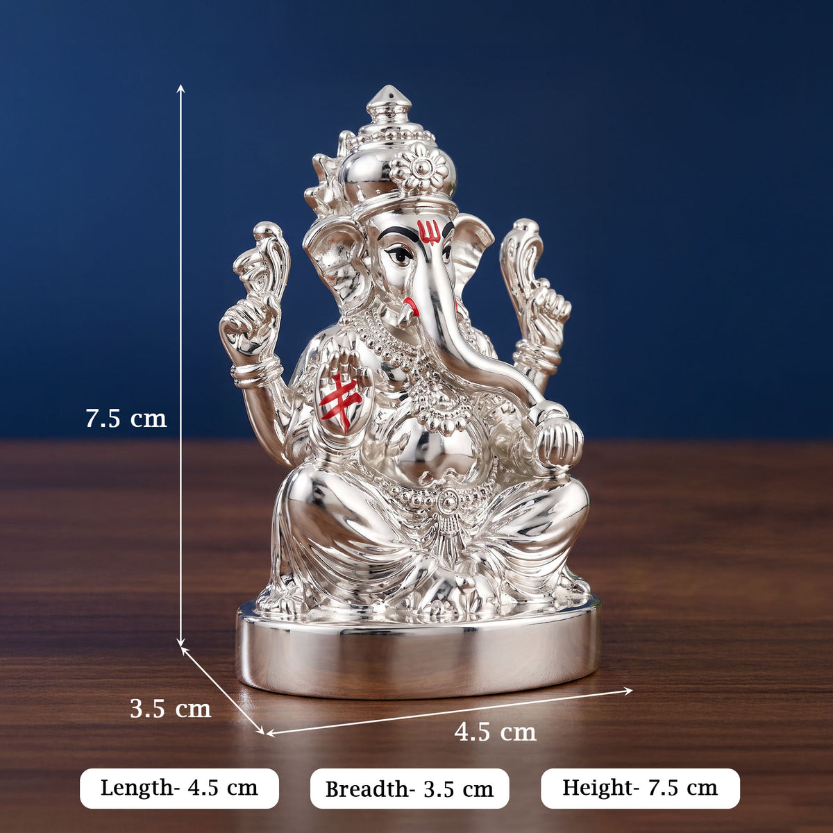 999 Silver Plated Vighnaharta Idol