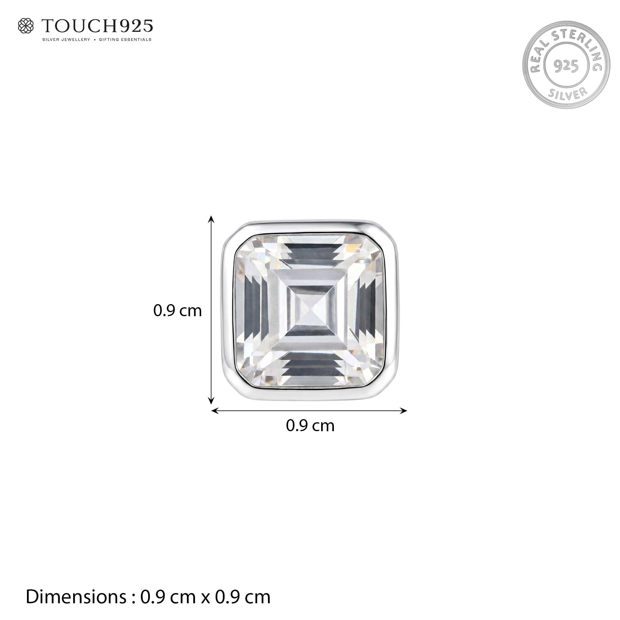 Ascher-Cut Bezel Stud Earrings