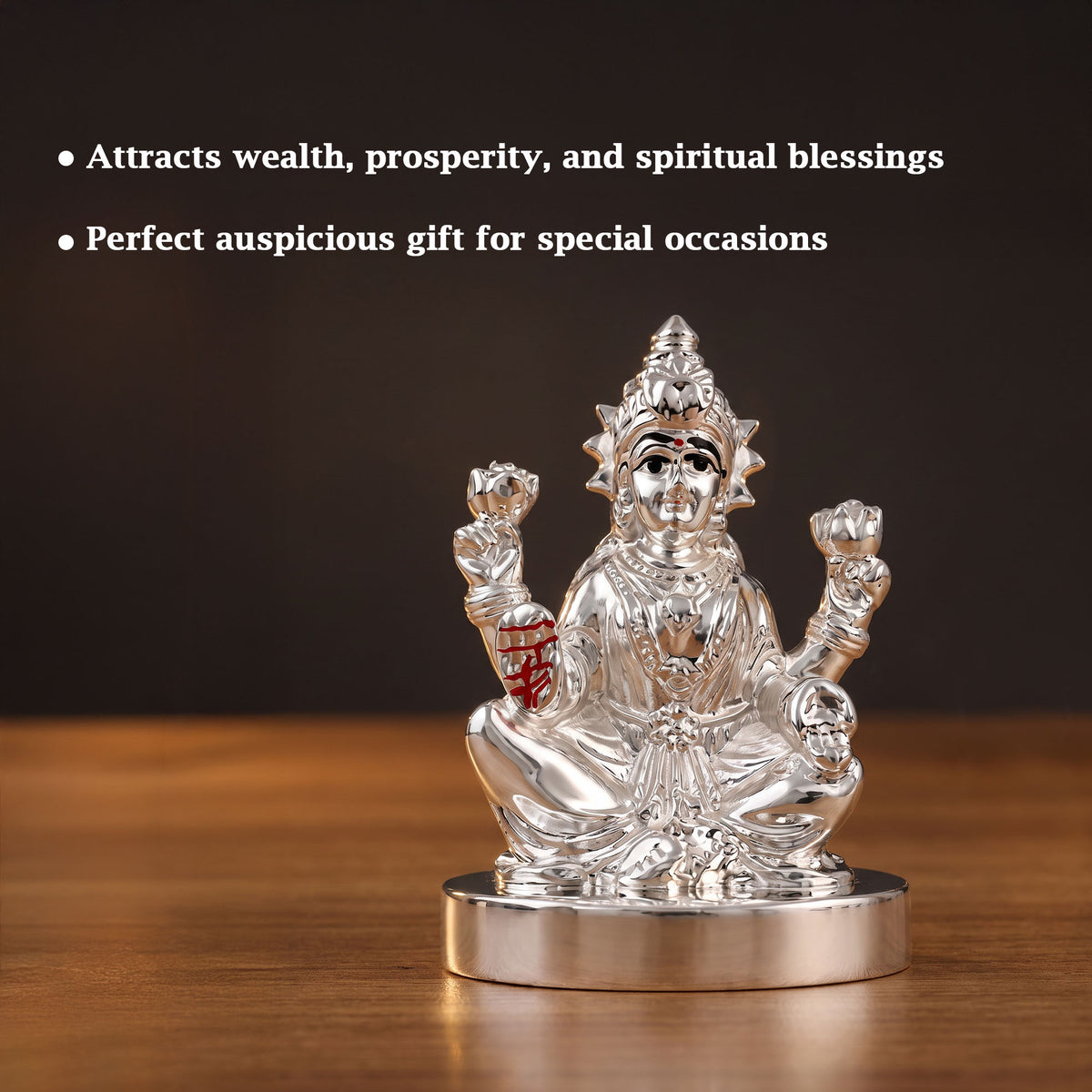 999 Silver Plated Laxmi Seated Idol