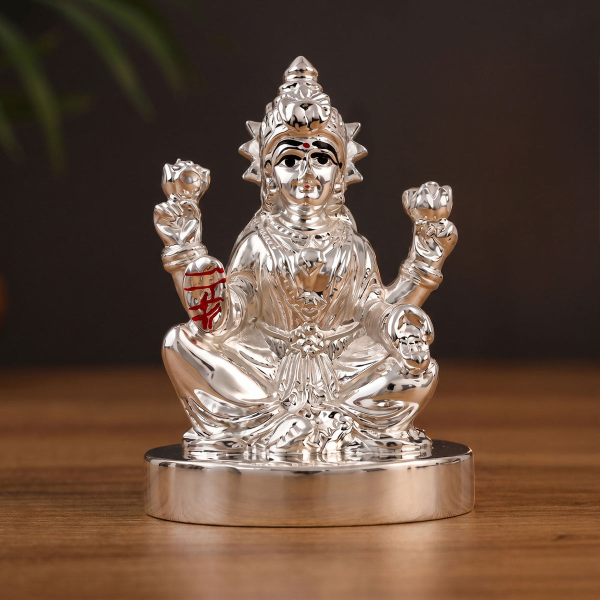 999 Silver Plated Laxmi Seated Idol