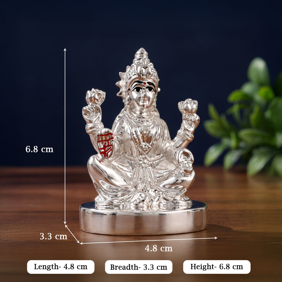 999 Silver Plated Laxmi Seated Idol