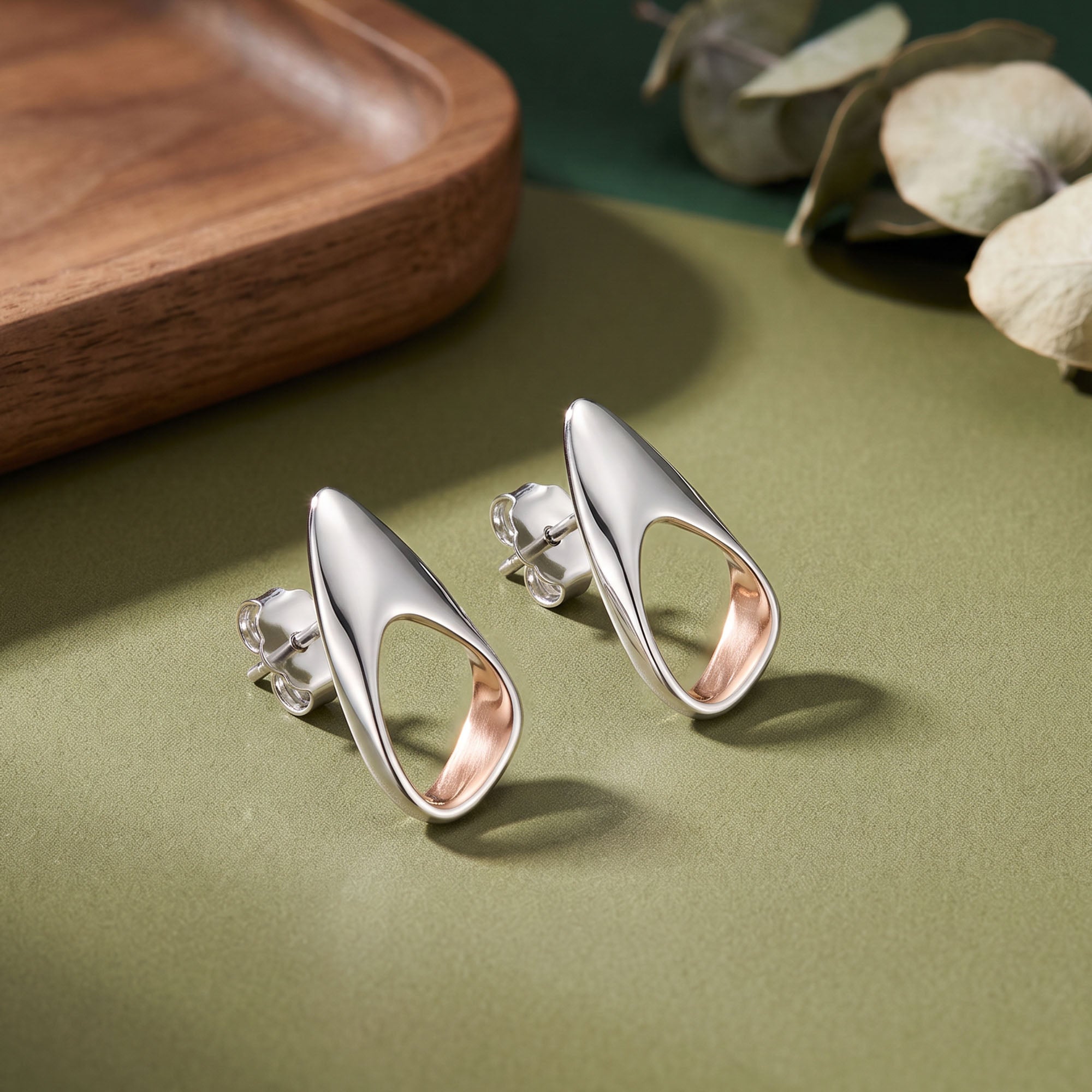 Two-Tone Sculptural Earrings
