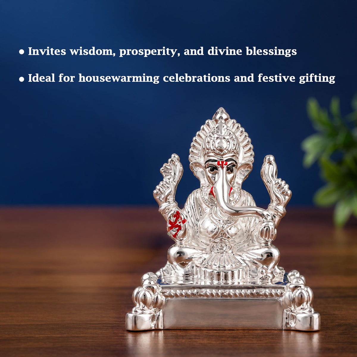 999 Silver Plated Ganpati Chowki Idol