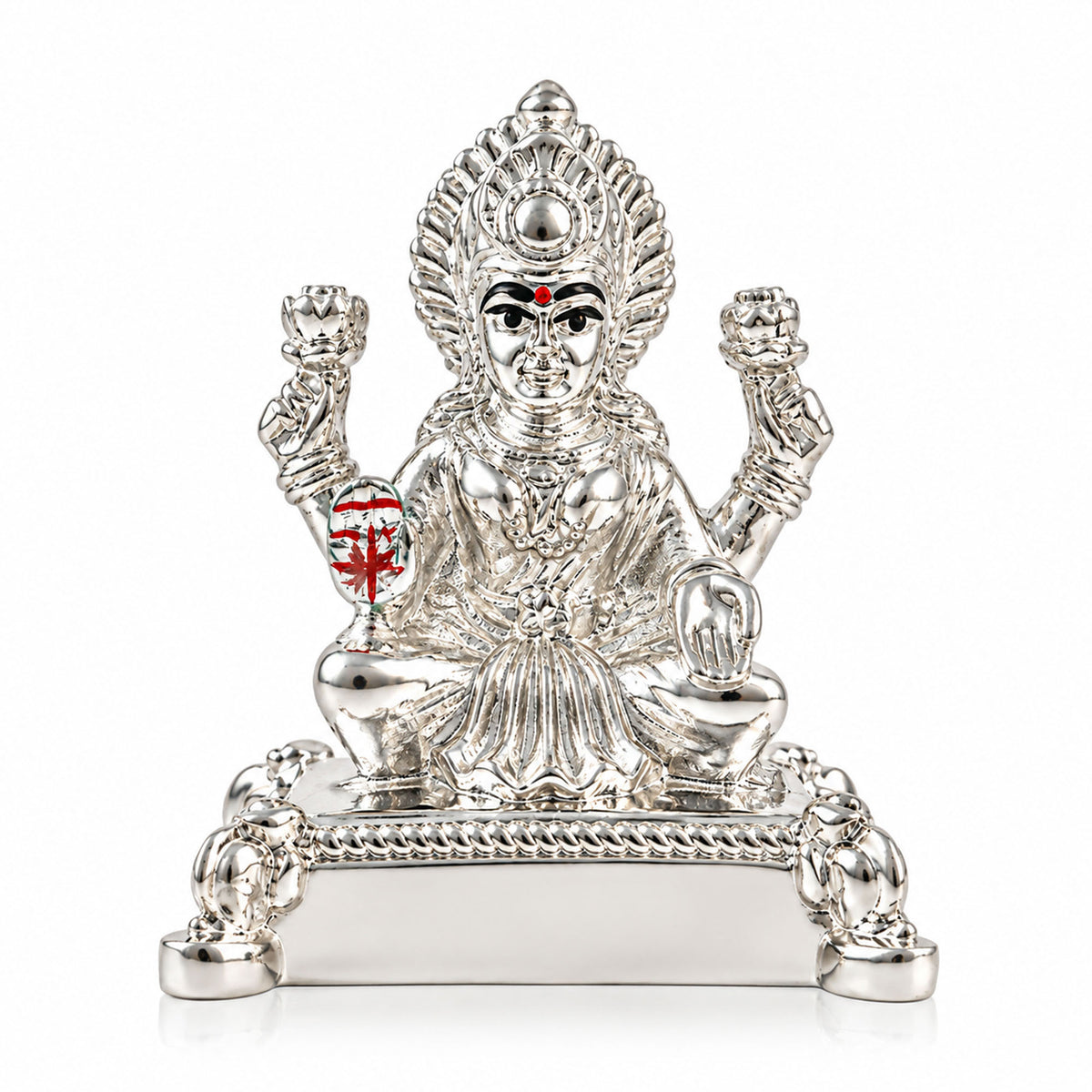 999 Silver Plated Laxmi Chowki Idol