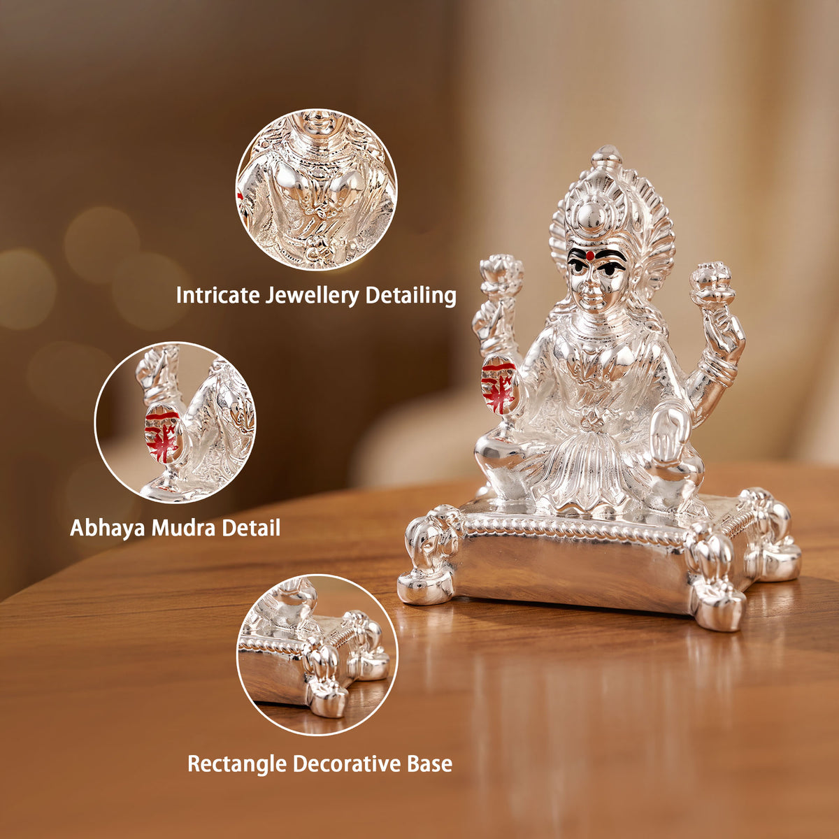 999 Silver Plated Laxmi Chowki Idol