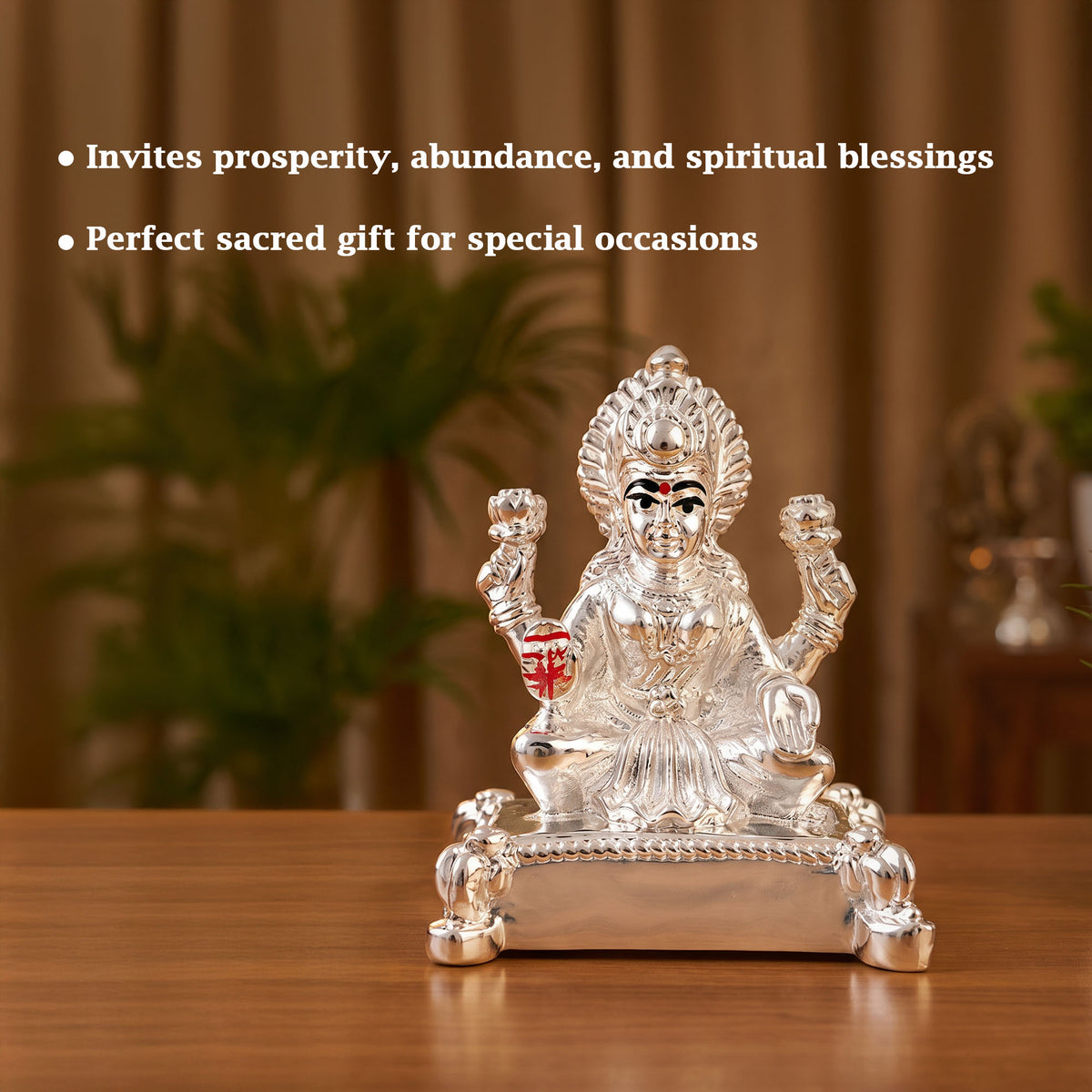 999 Silver Plated Laxmi Chowki Idol