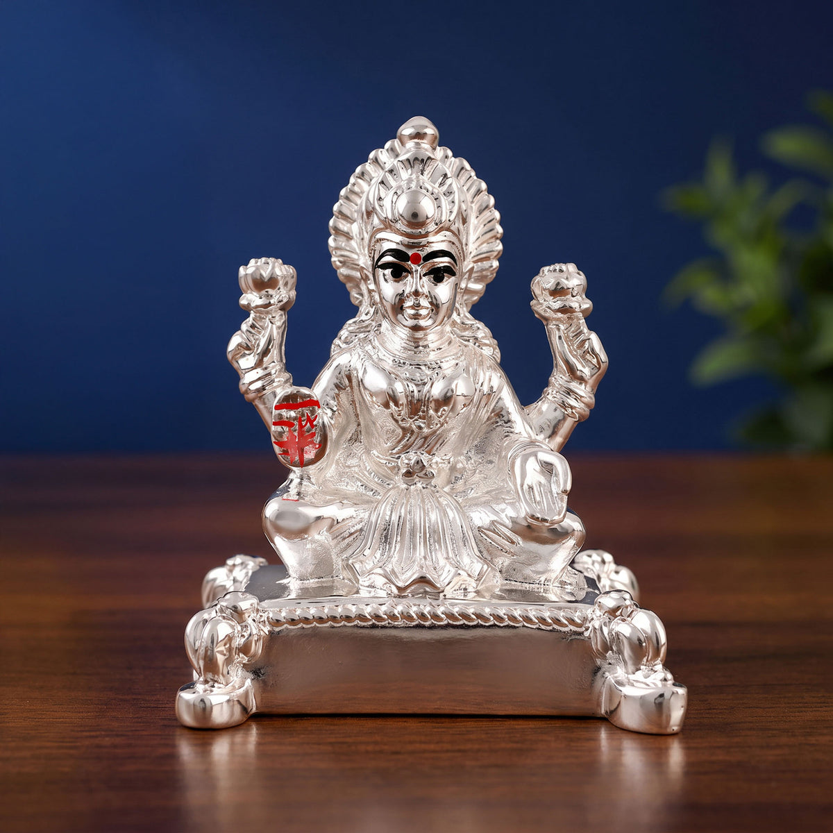 999 Silver Plated Laxmi Chowki Idol
