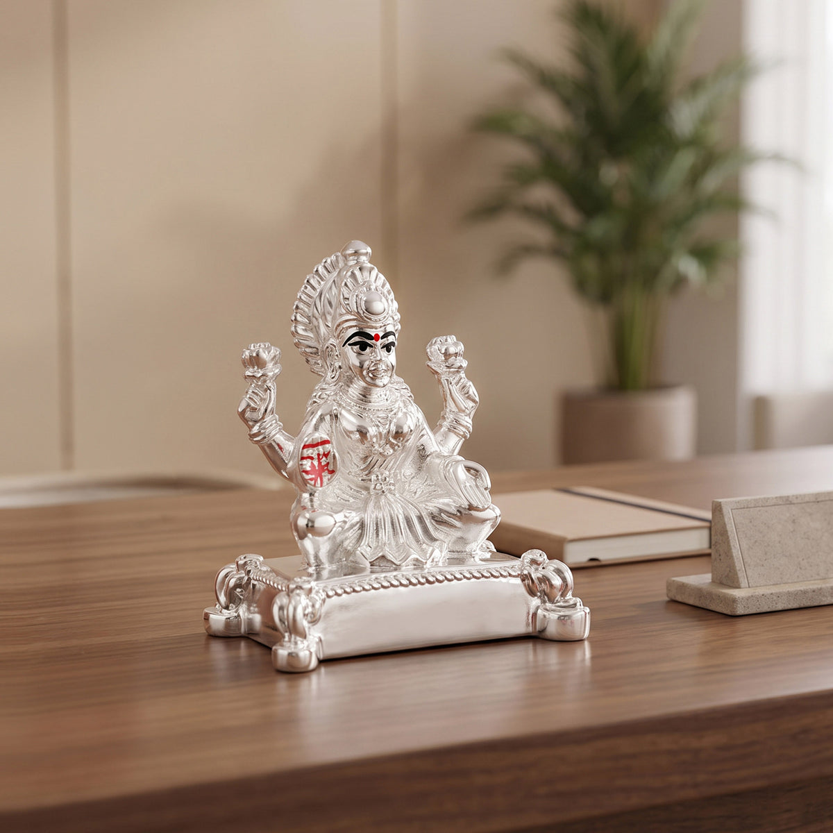 999 Silver Plated Laxmi Chowki Idol