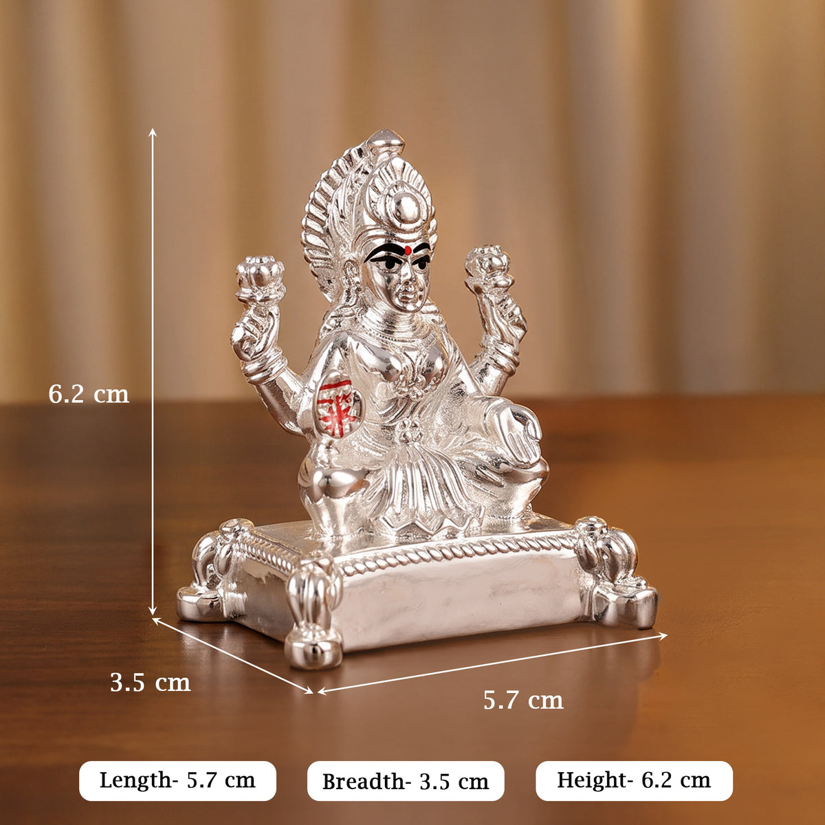 999 Silver Plated Laxmi Chowki Idol