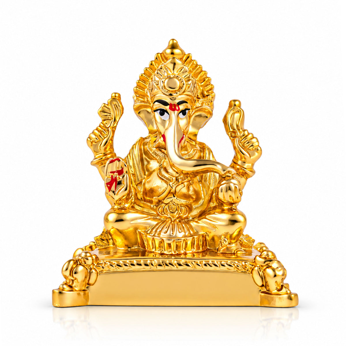 999 Silver Plated Ganesha Chowki Idol