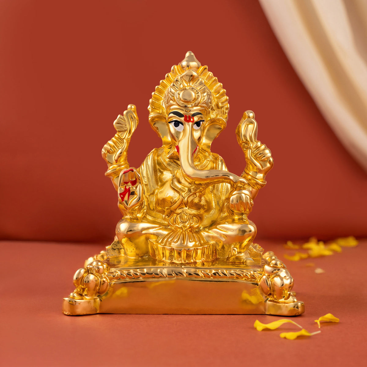 999 Silver Plated Ganesha Chowki Idol