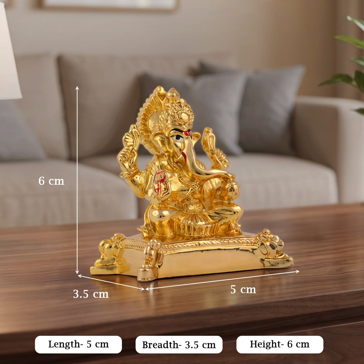 999 Silver Plated Ganesha Chowki Idol