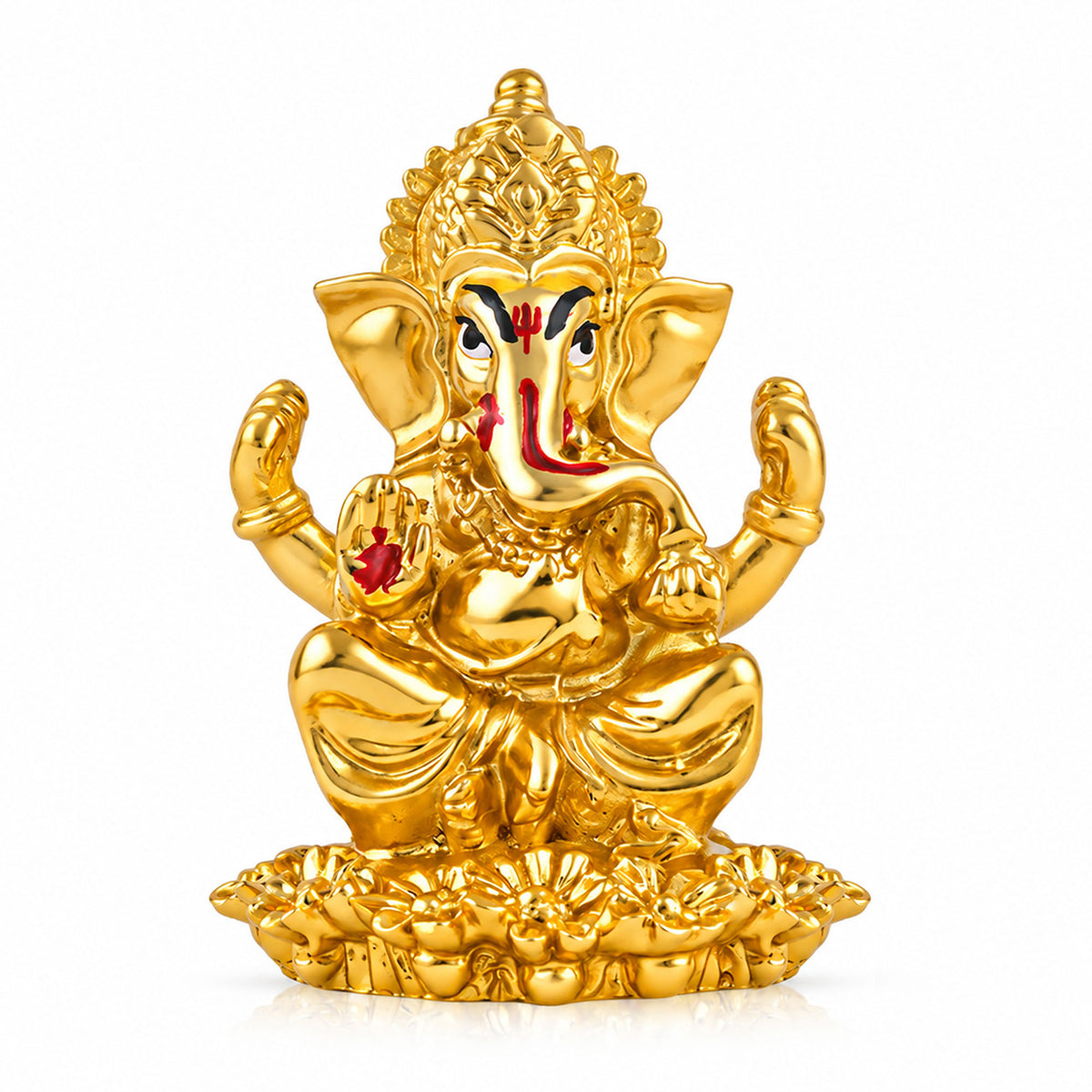 999 Silver Plated Ganpati Kamal Idol
