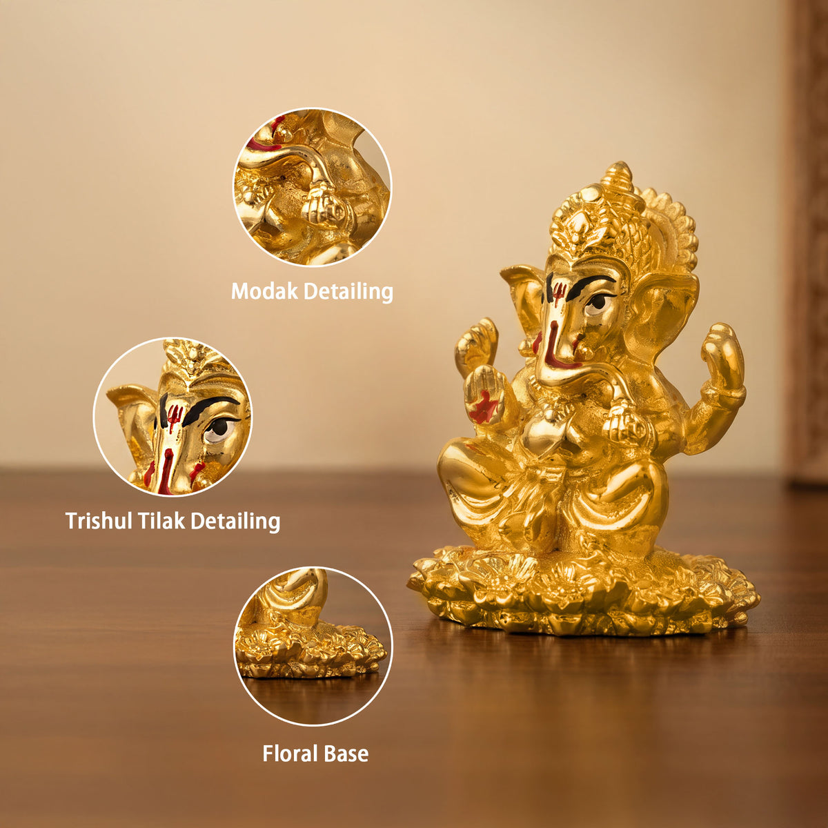 999 Silver Plated Ganpati Kamal Idol