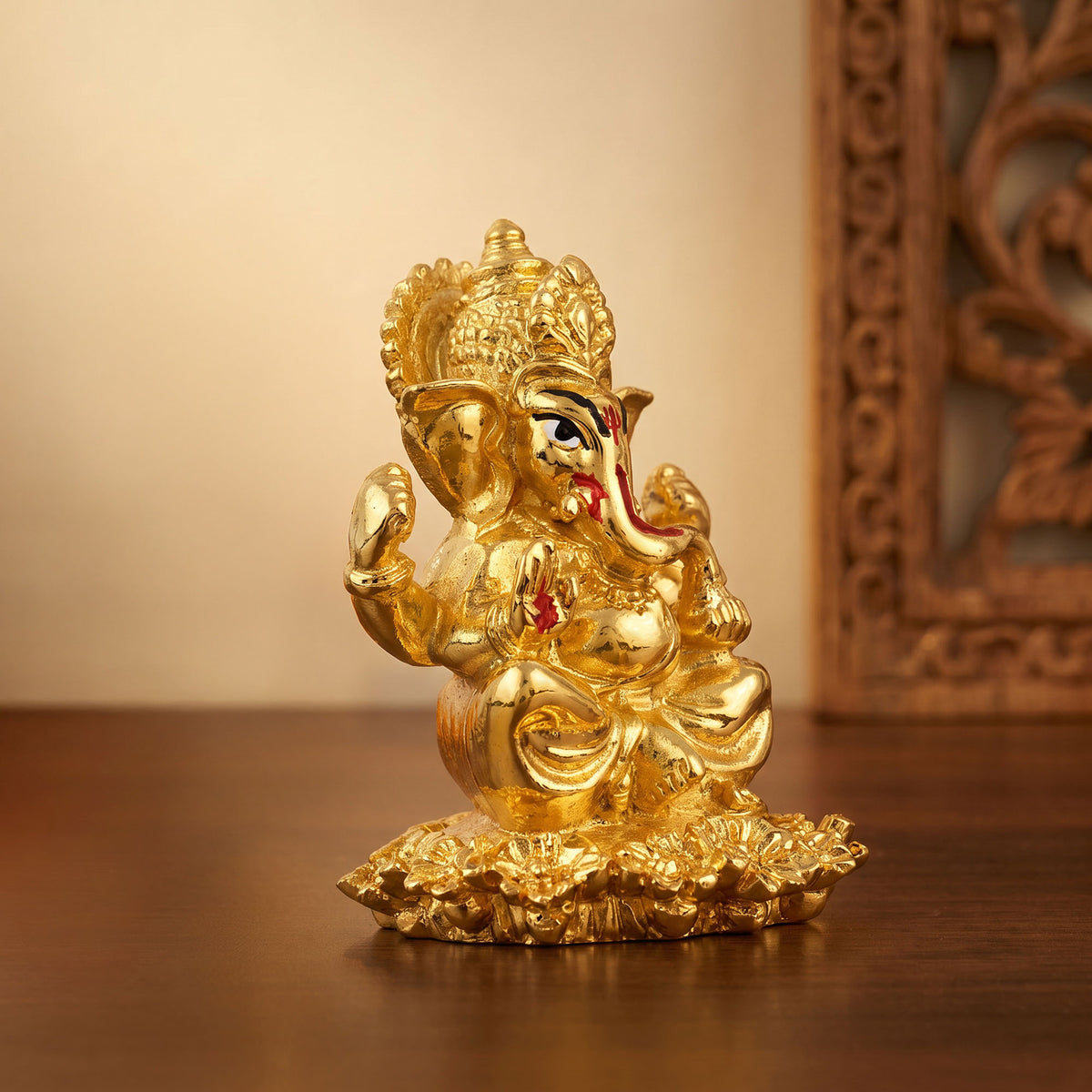 999 Silver Plated Ganpati Kamal Idol