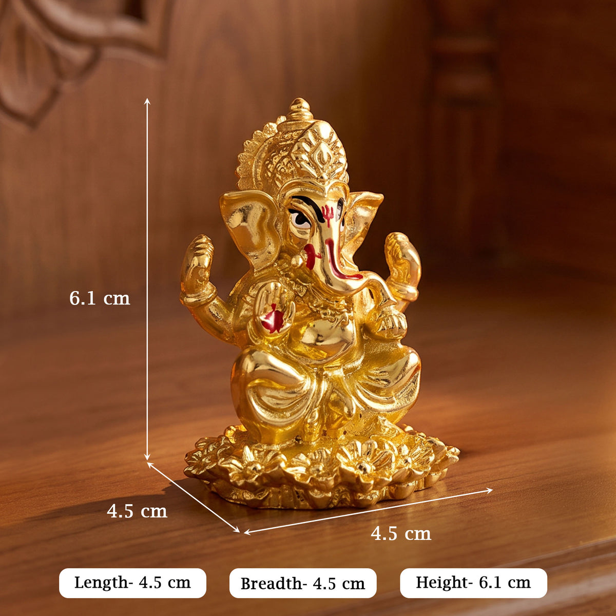 999 Silver Plated Ganpati Kamal Idol