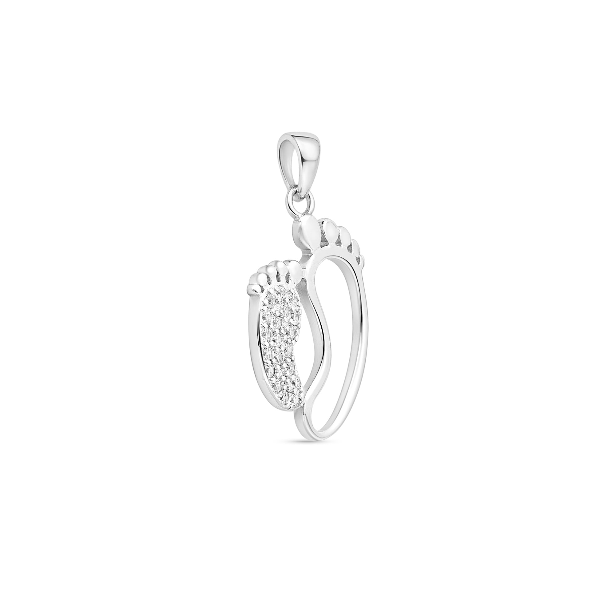 Twin Footprints Sparkle Pendant