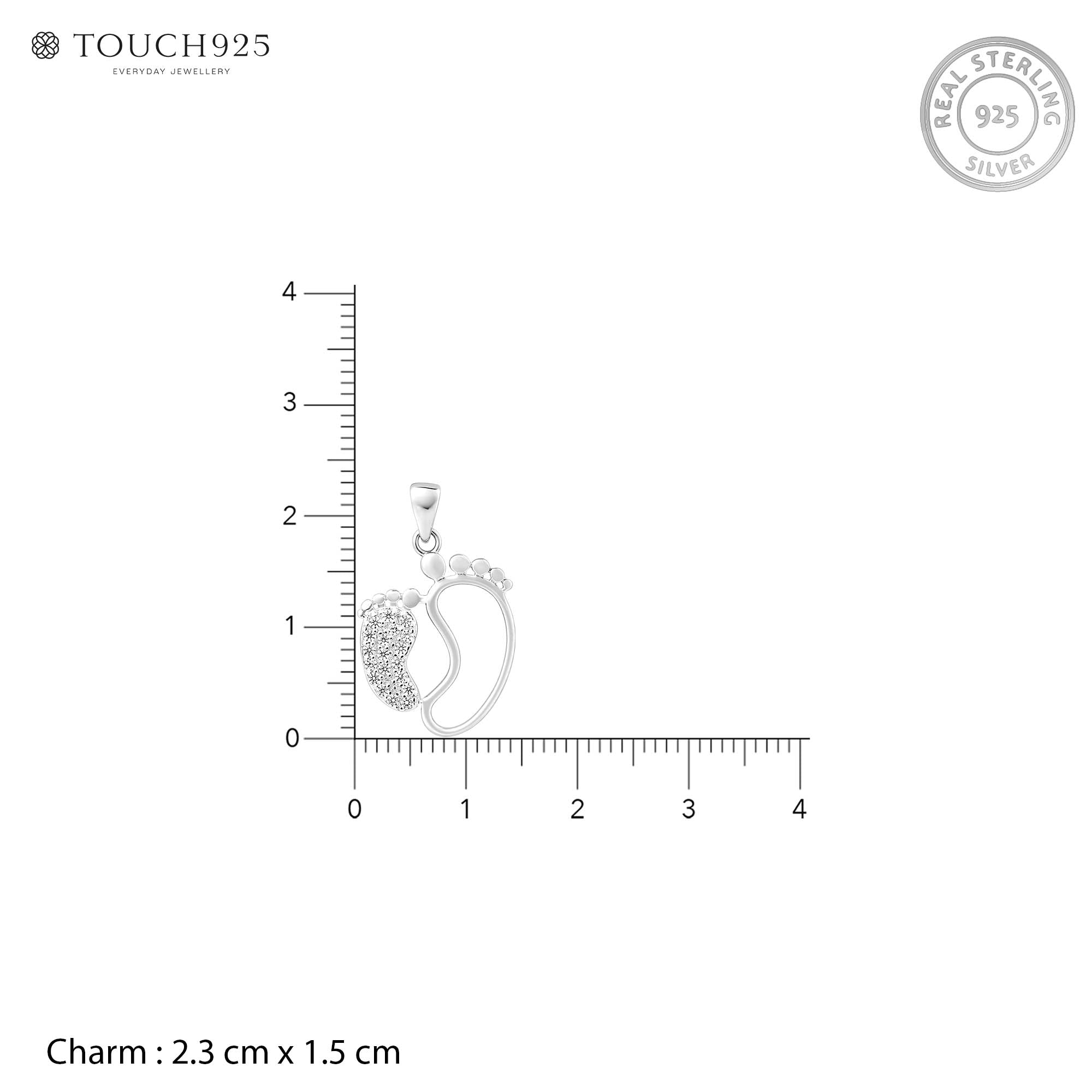 Twin Footprints Sparkle Pendant