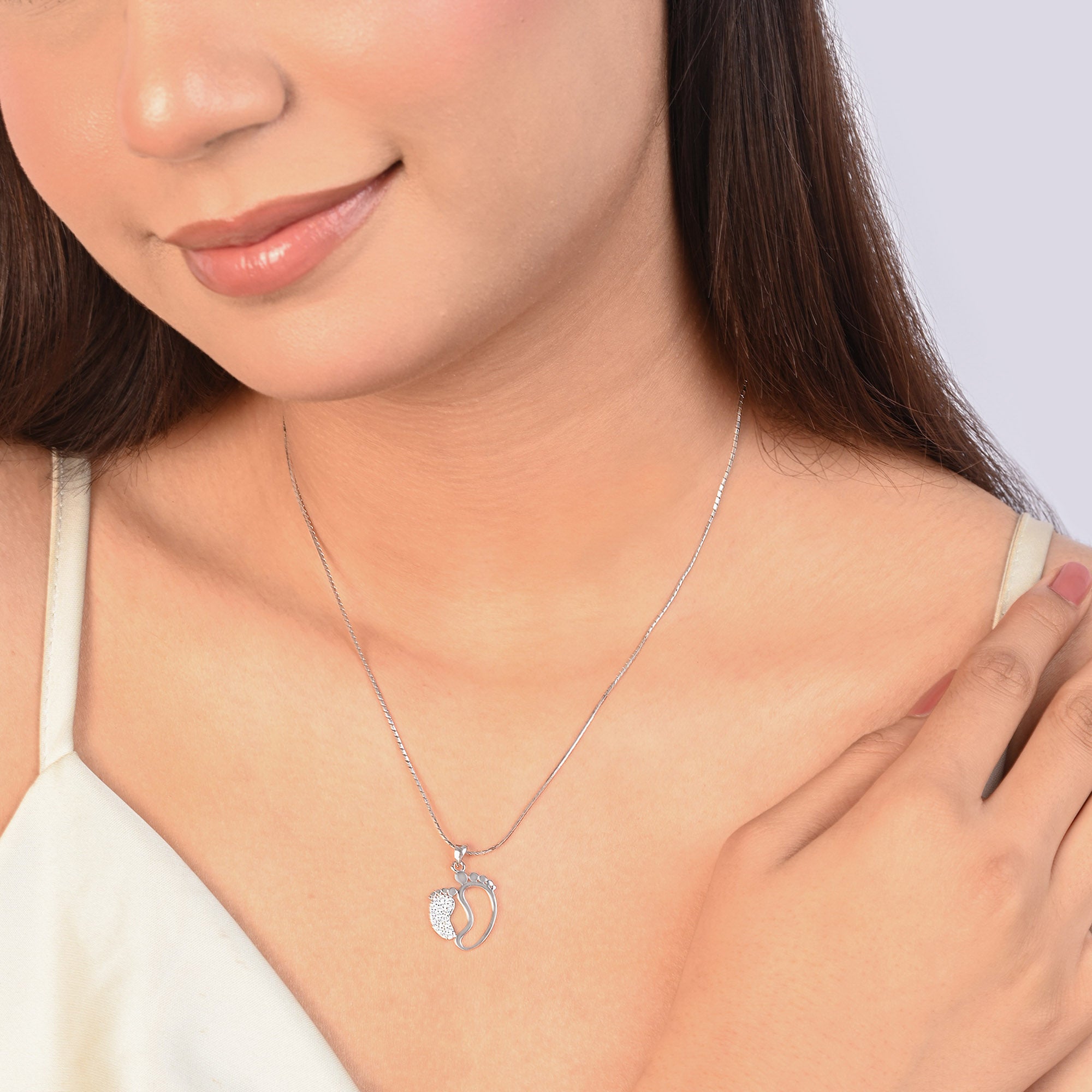 Twin Footprints Sparkle Pendant