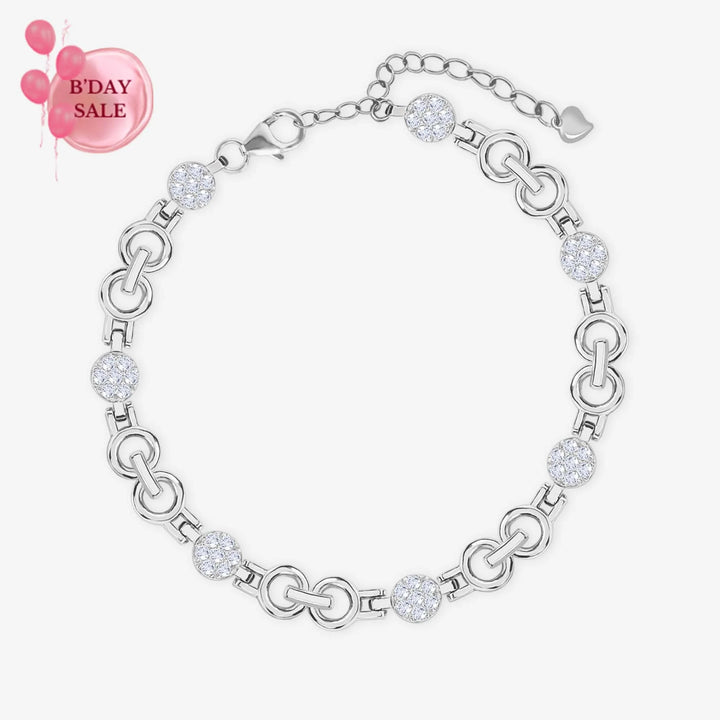 Chic Circular Links Silver Bracelet - Touch925