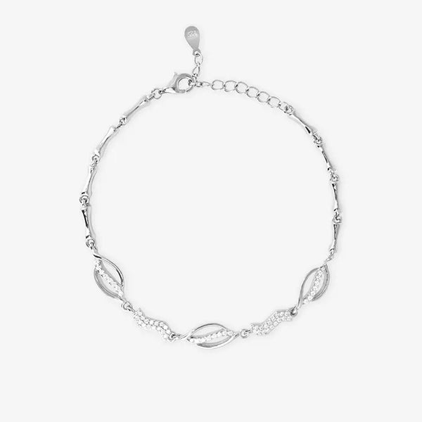 Silver Elegance Leaf Bracelet