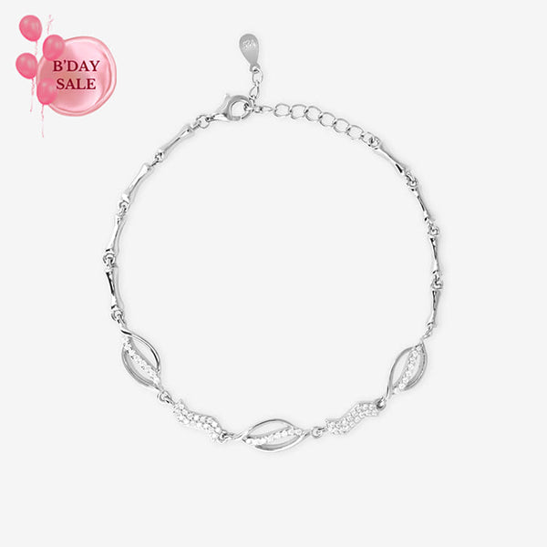 Silver Elegance Leaf Bracelet - Touch925