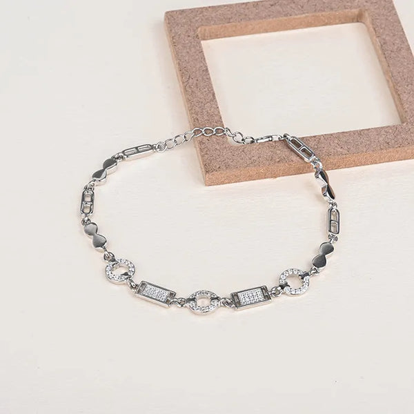 Silver Geometric Bracelet - Touch925