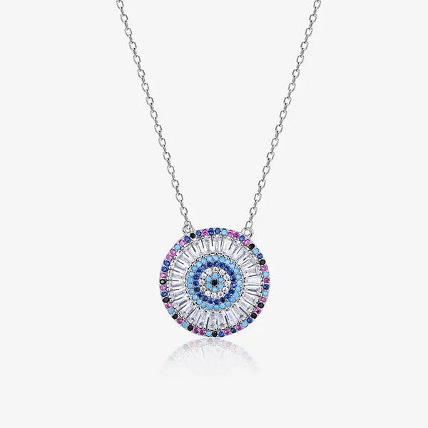 Blue Bloom Round Necklace