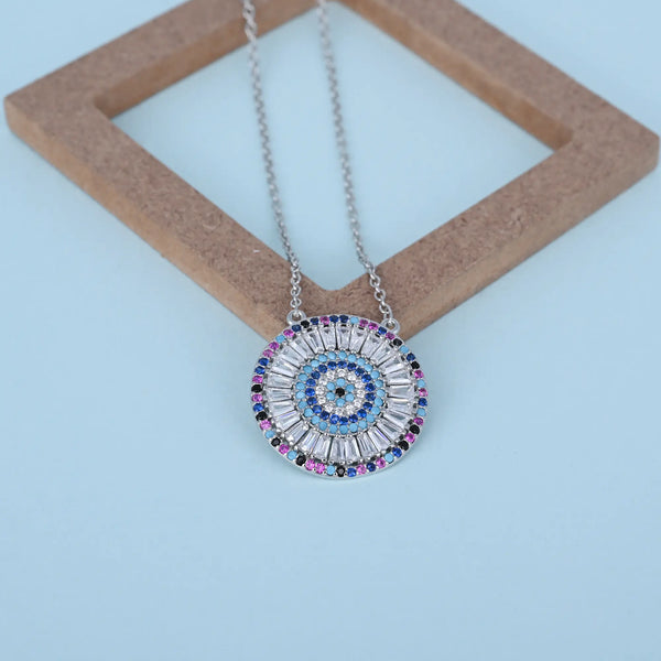 Blue Bloom Round Necklace