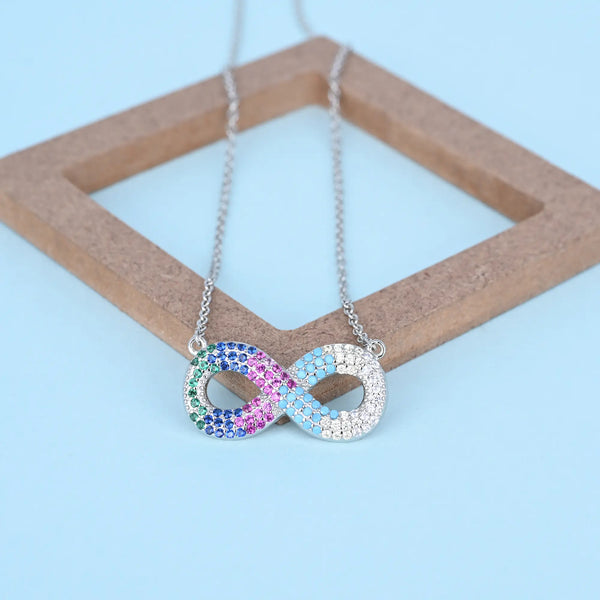 Stoned Infinity Necklace