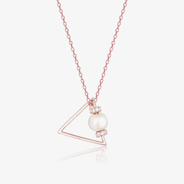 Graceful Triangle Pearl Necklace