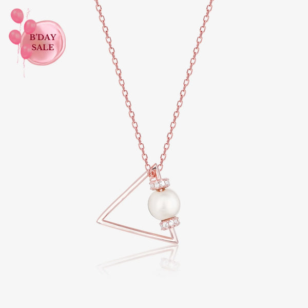 Graceful Triangle Pearl Necklace - Touch925