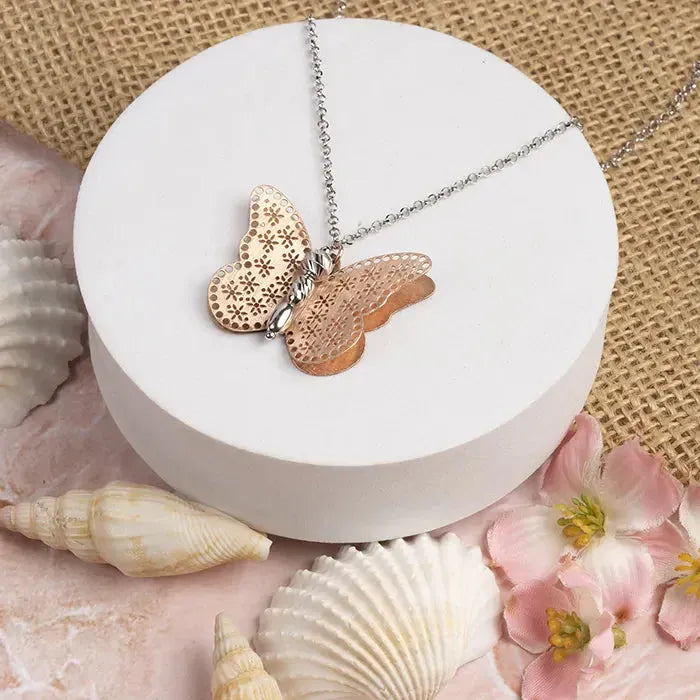 Silver Butterfly Chain Locket - Touch925