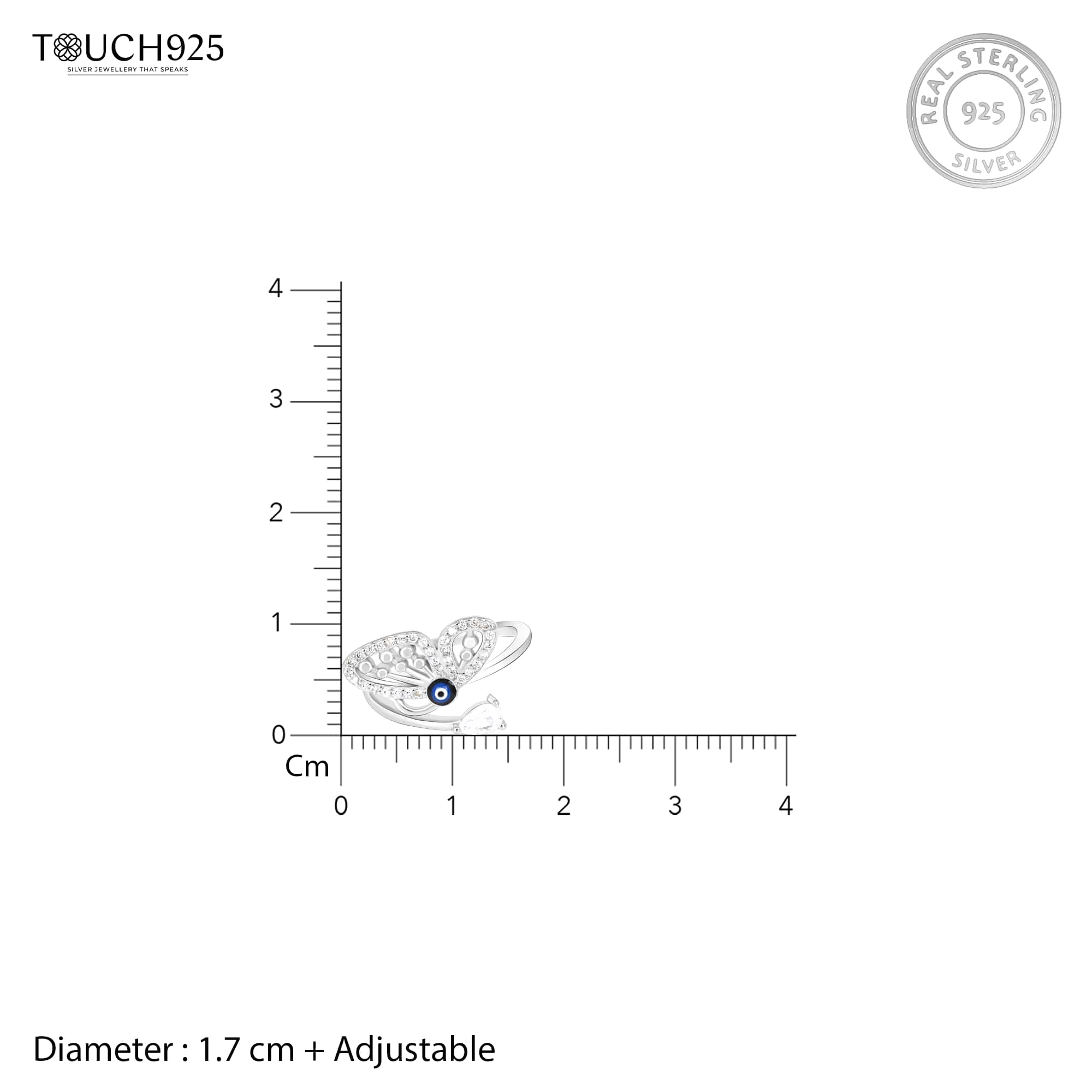Evil Eye Butterfly Ring
