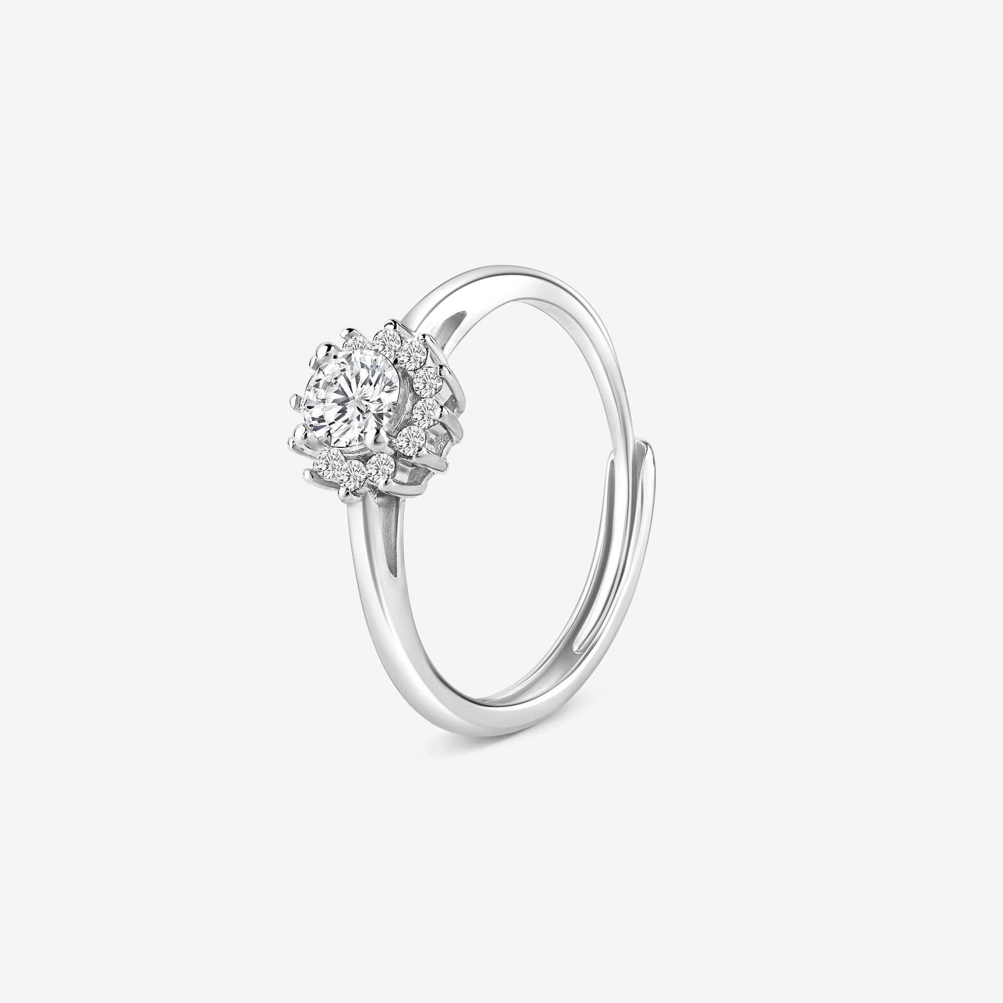 Floral Halo CZ Ring