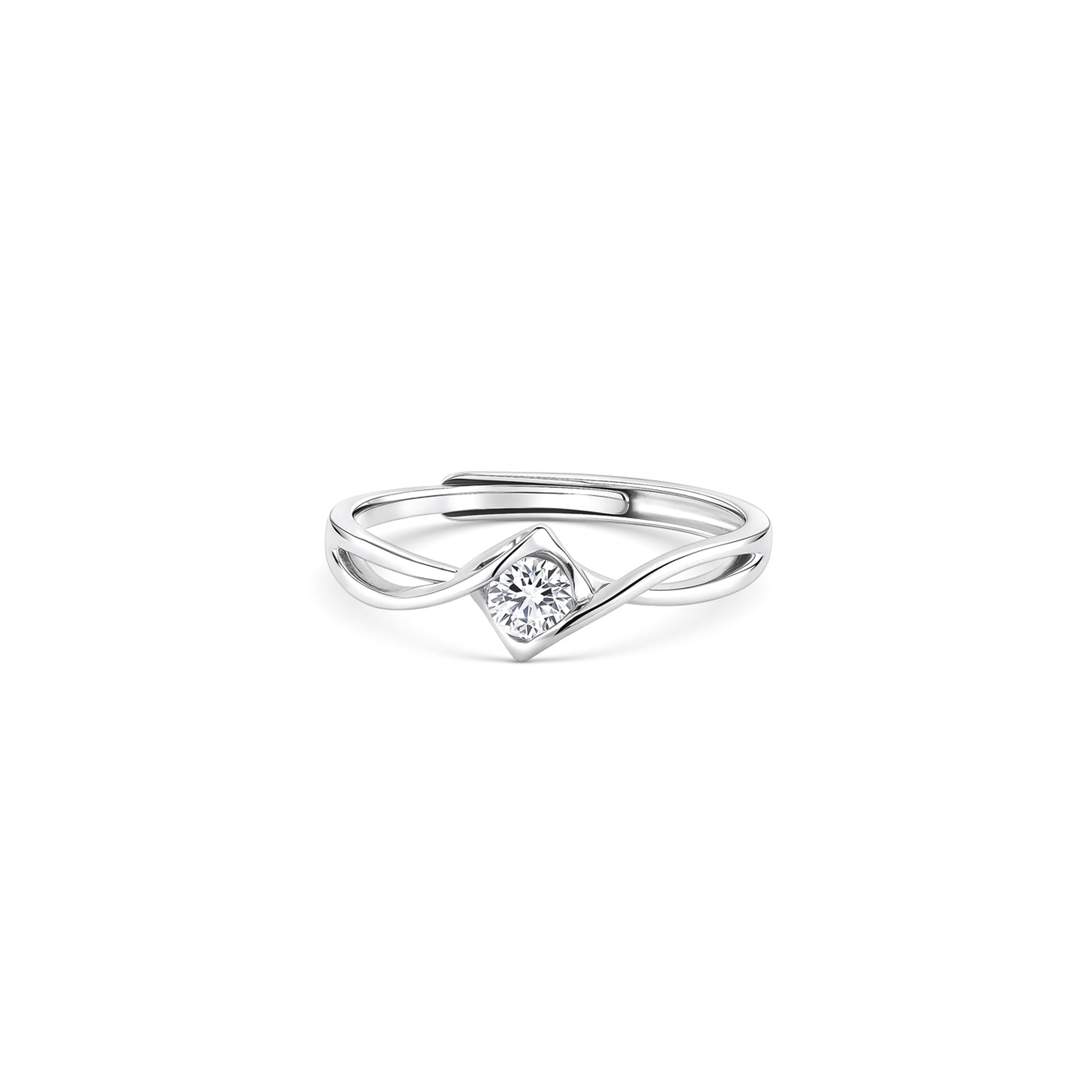 Solitaire Embrace Silver Ring