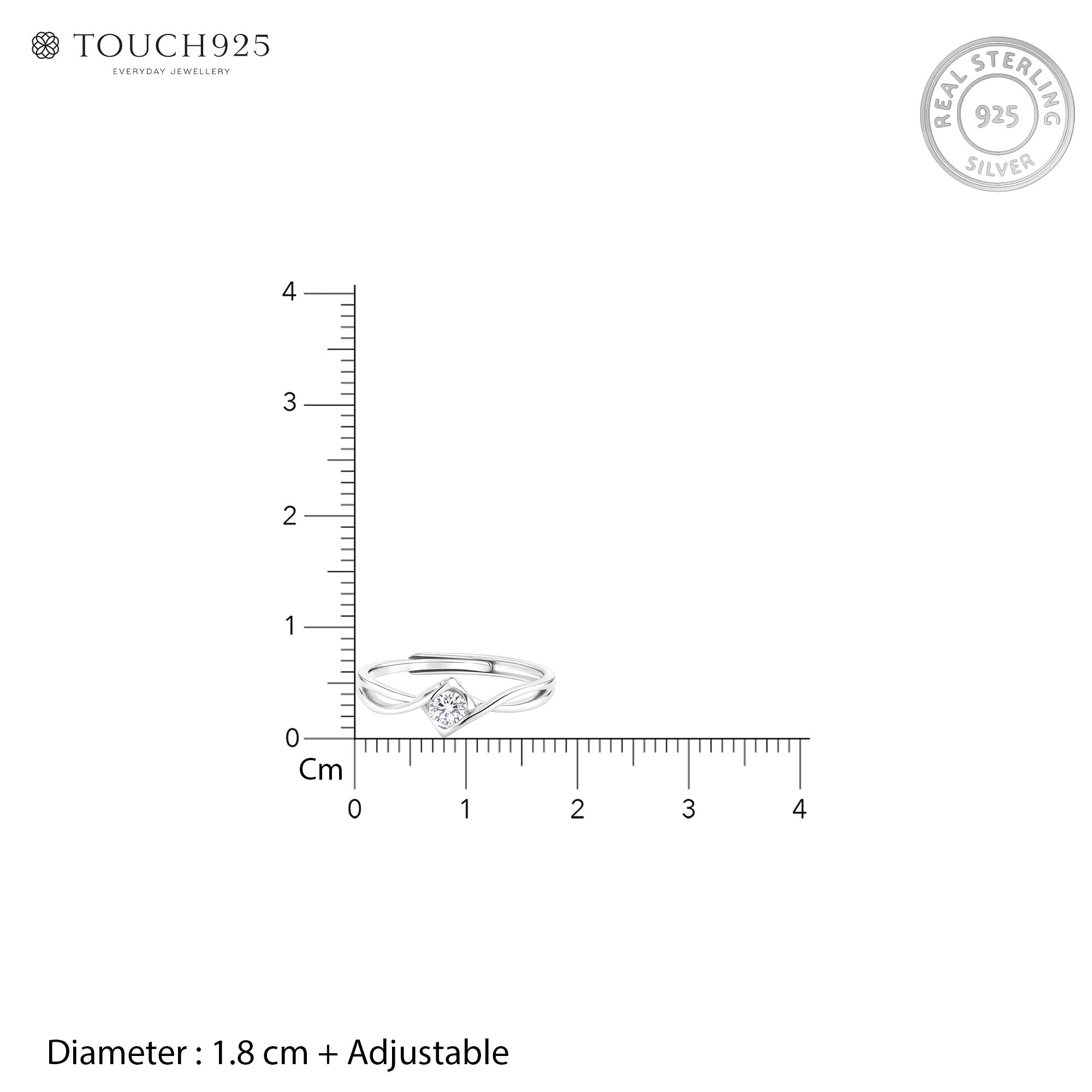 Solitaire Embrace Silver Ring