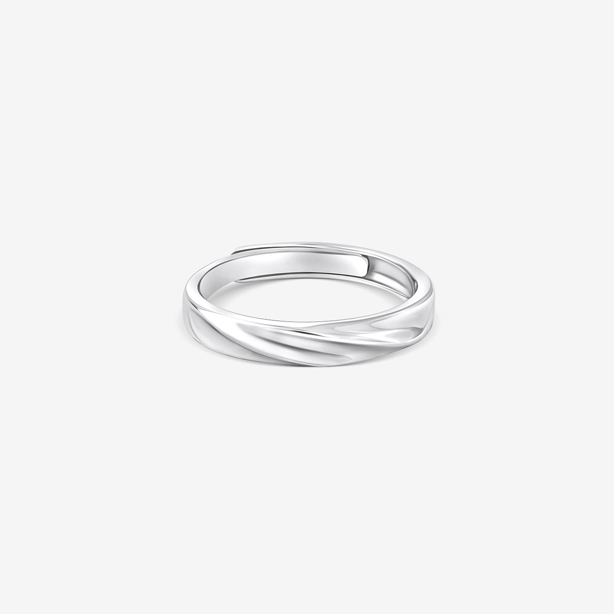 Twist Band Plain Silver Ring