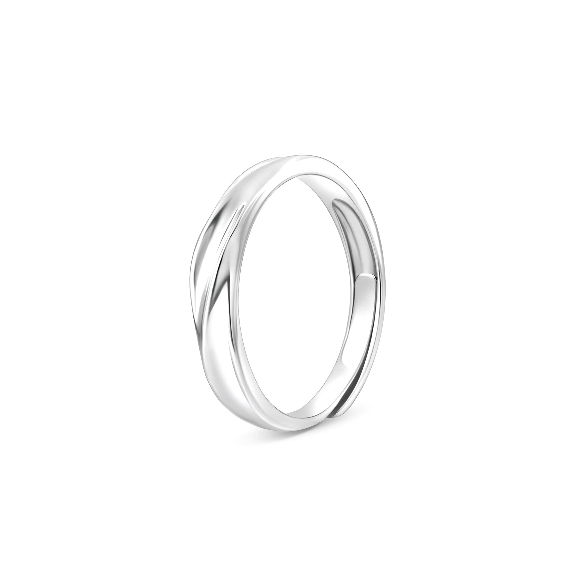 Twist Band Plain Silver Ring