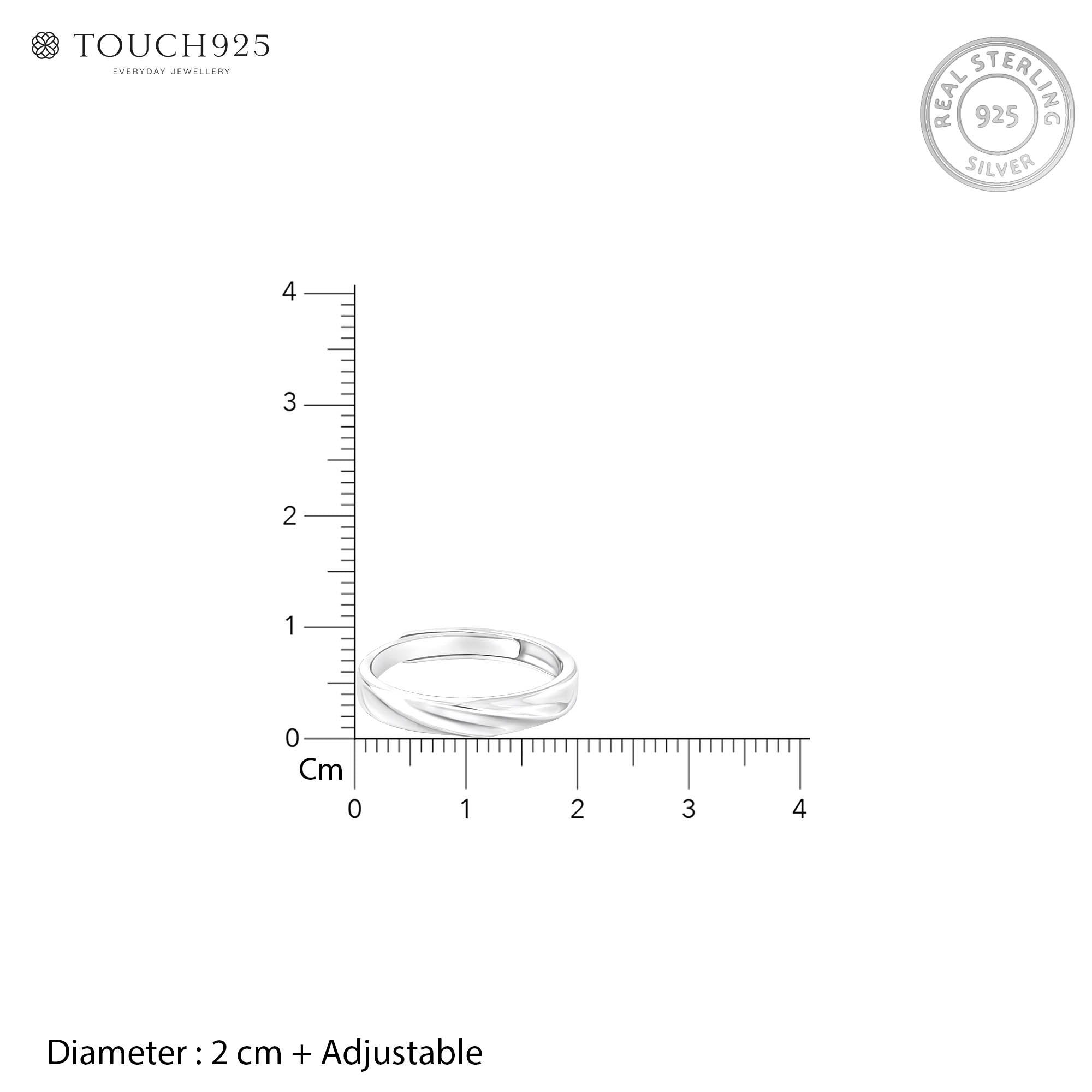 Twist Band Plain Silver Ring