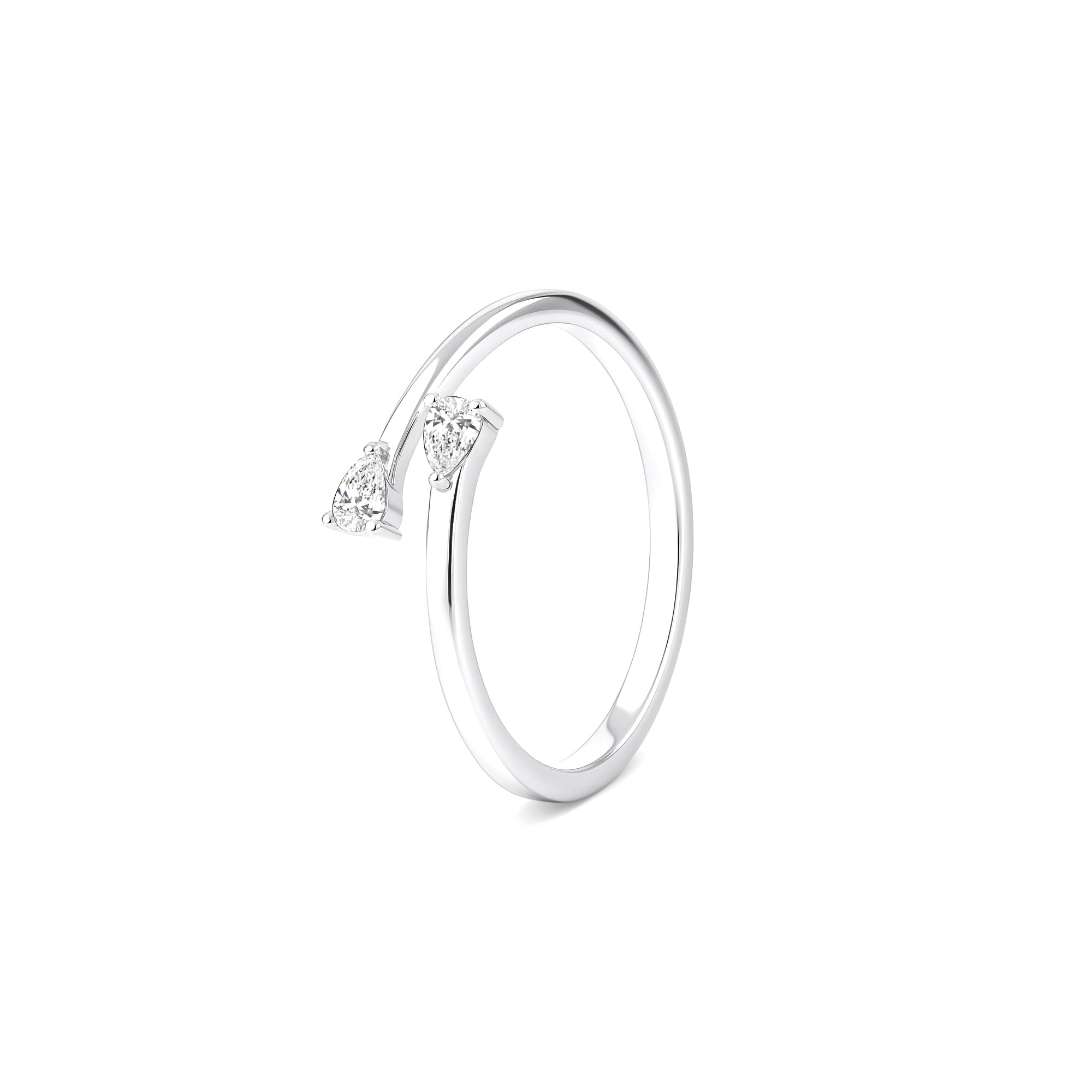 Teardrop Stone Silver Ring