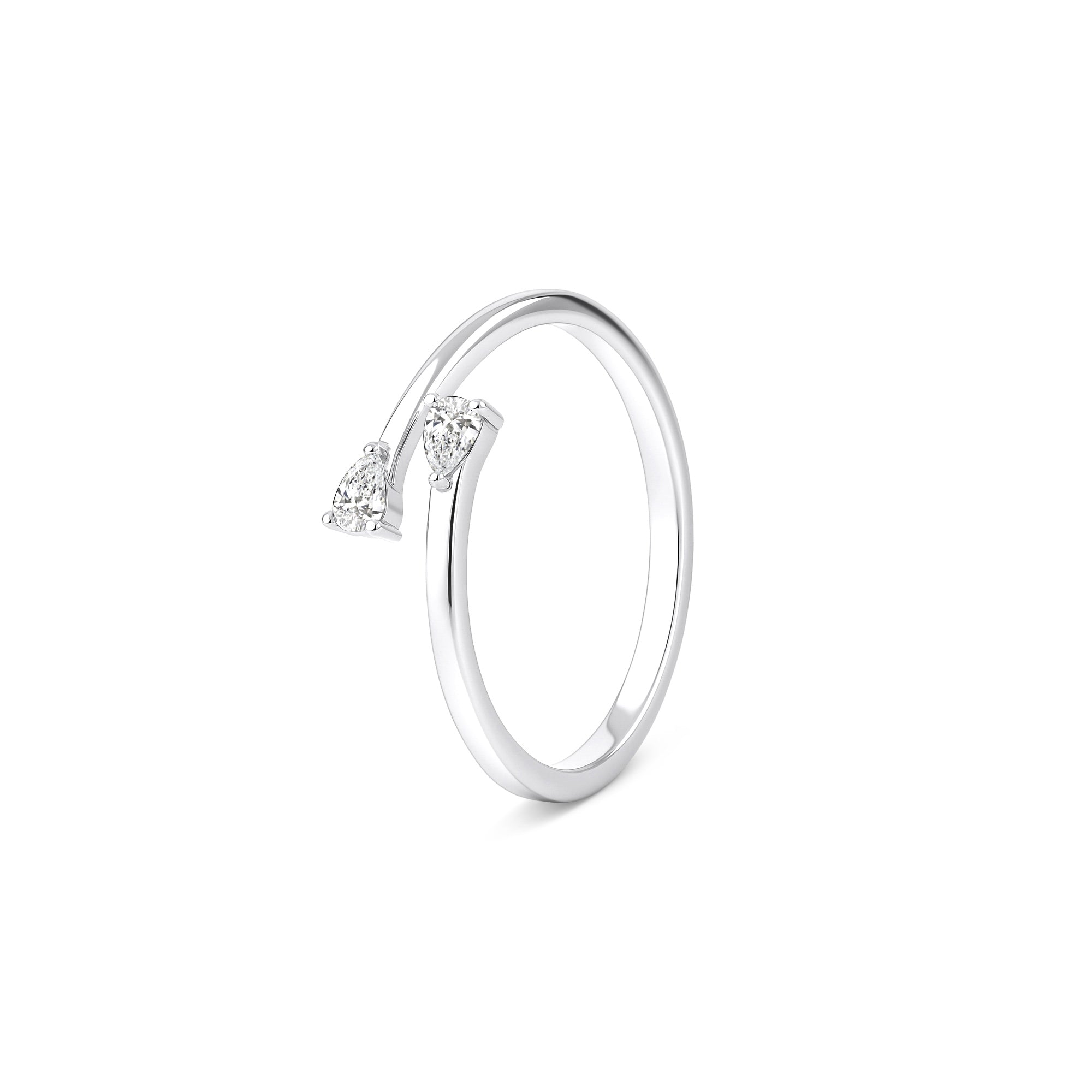 Teardrop Stone Silver Ring