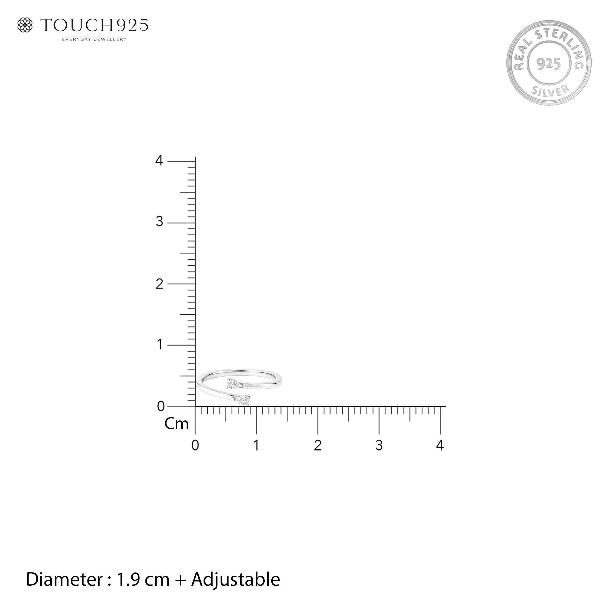 Teardrop Stone Silver Ring