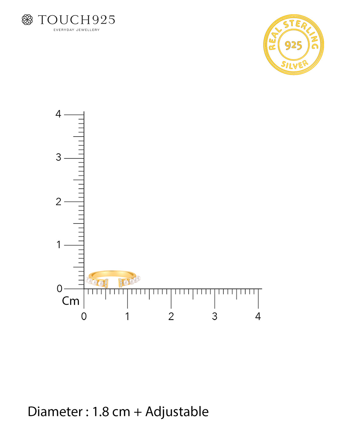 Pearl Crown Open Ring