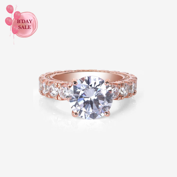 Glamourous Centerpiece Rose Gold Ring - Touch925