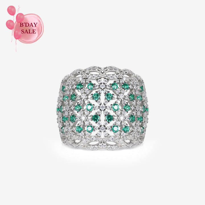 Opulent Orchid Blossom Silver Ring - Touch925