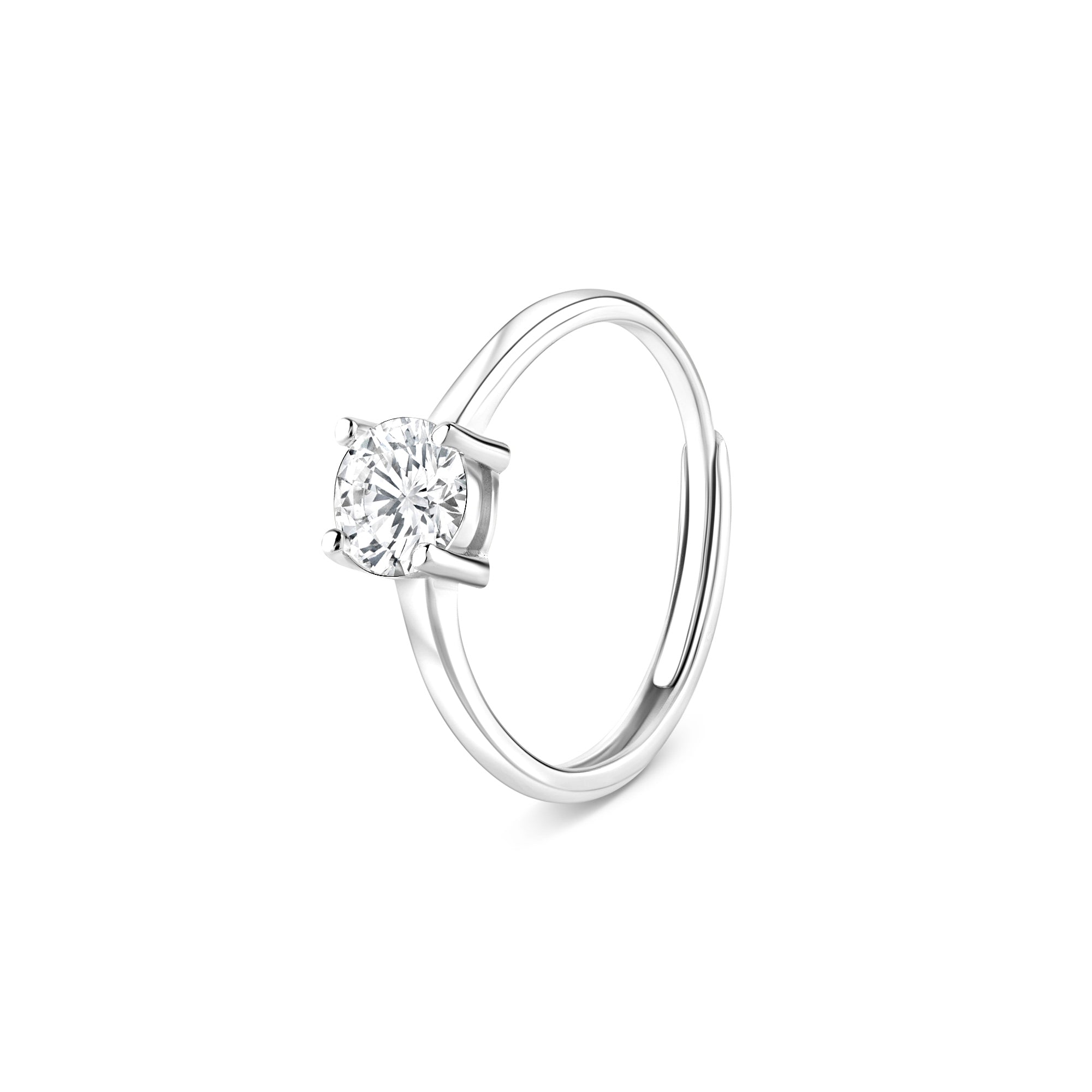 Solitaire Silver Ring