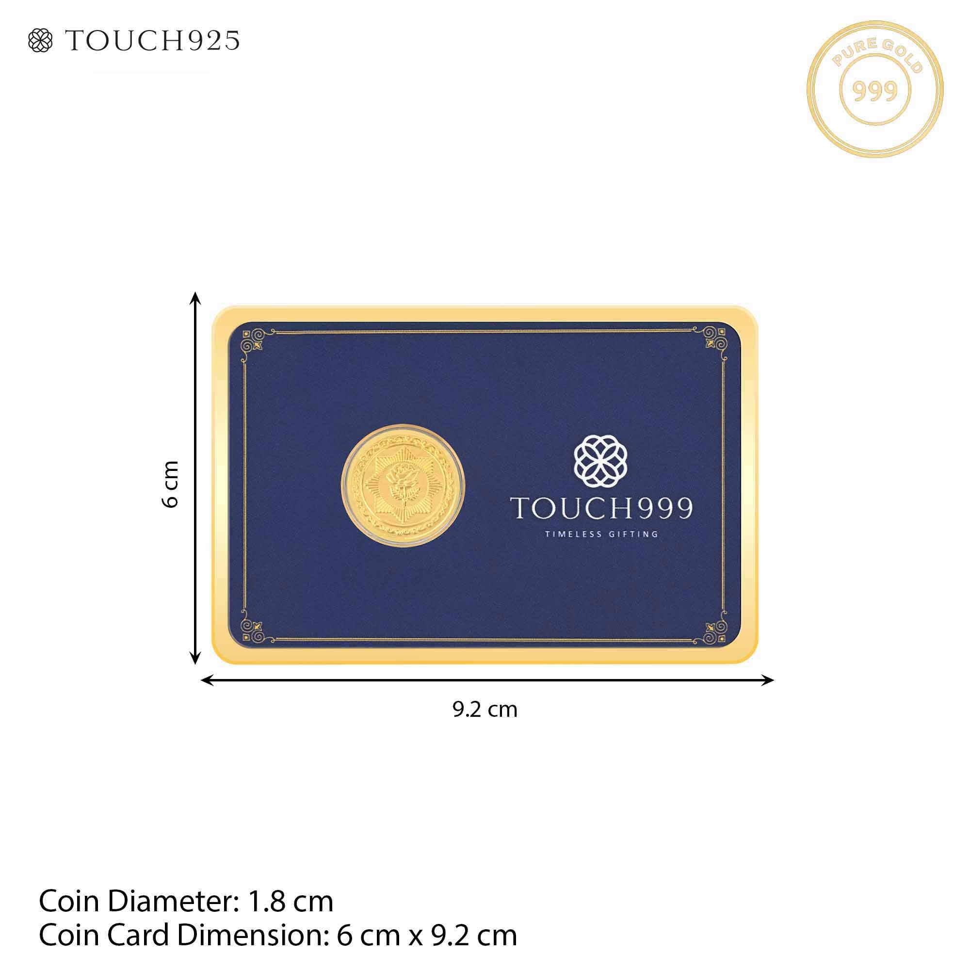 24K Pure 50 mg Rose Star Relief Gold Coin